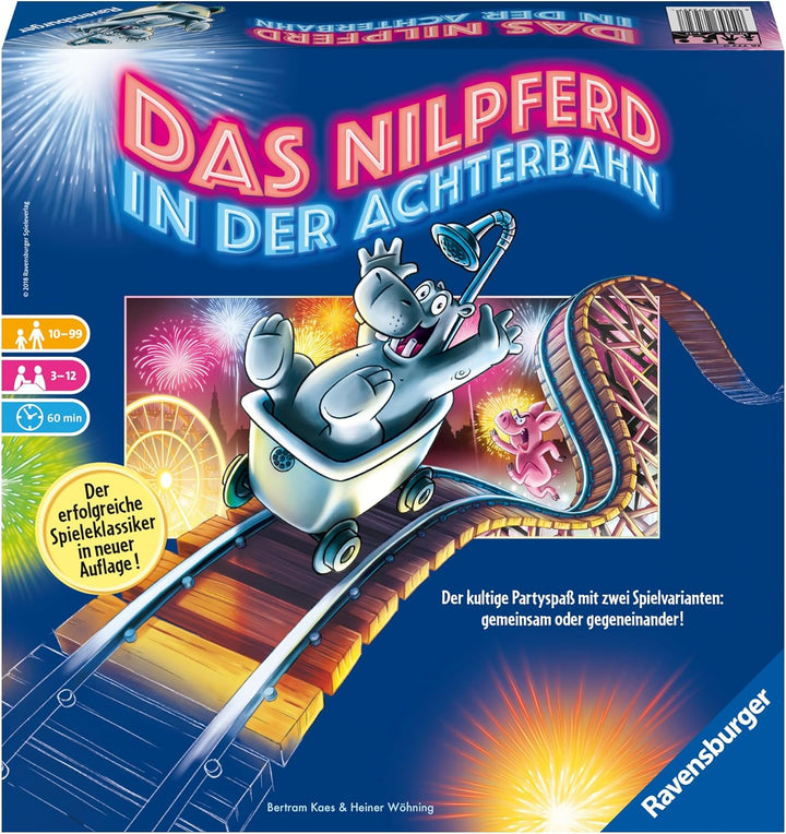 Ravensburger 26772 - Nilpferd in der Achterbahn - Gesellschaftsspiel für die ganze Familie, Spiel fü