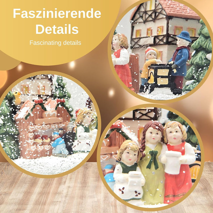 Schneekugel Weihnachten Spieluhr | Mega Schneekugel Kinder Bauen Schneemann | Sockel Winterlandschaf