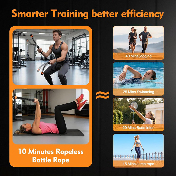 Weighted Battle Rope Ohne Seil,Verstellbare Battle Ropes für Zuhause, leises Seilloses Battle Rope m