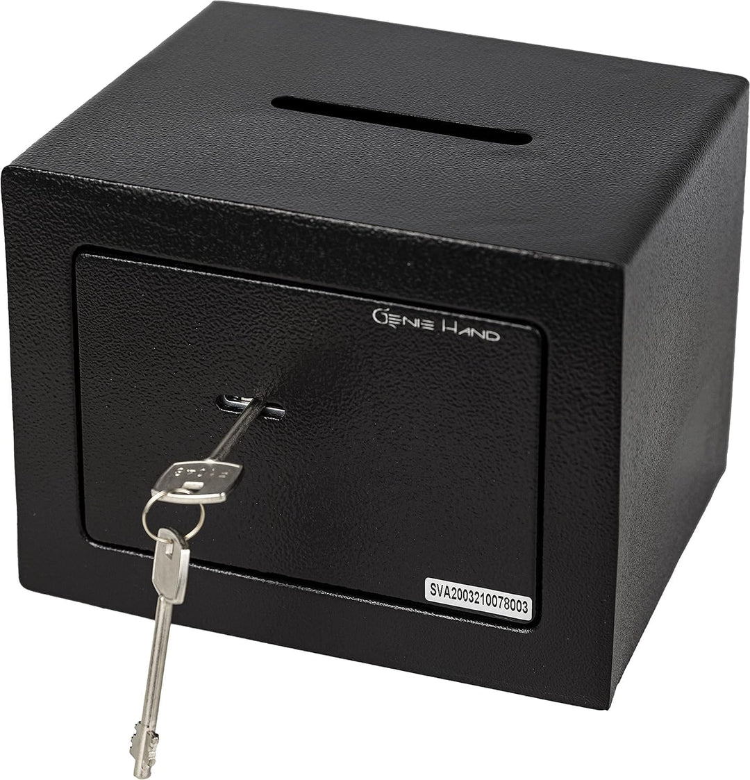 Genie Hand – Mechanische Tresorbox mit Einwurfschlitz– Doppelbartschloss (mini), mini