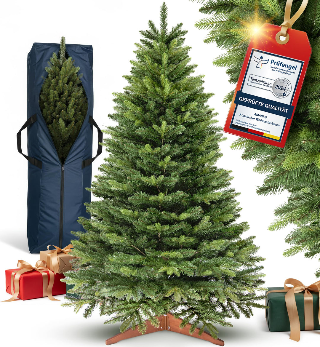 Amari ® Naturgetreuer Künstlicher Weihnachtsbaum 180cm - Tannenbaum Künstlich Christbaum Christmas T