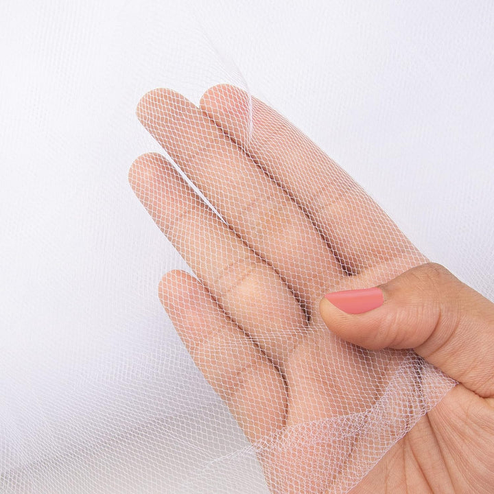 Handi Stitch Breite Tüll Stoff Rolle Weiss – 137 cm Breit x 18 m Lang - Tüllstoff Weiss Polyester Tü