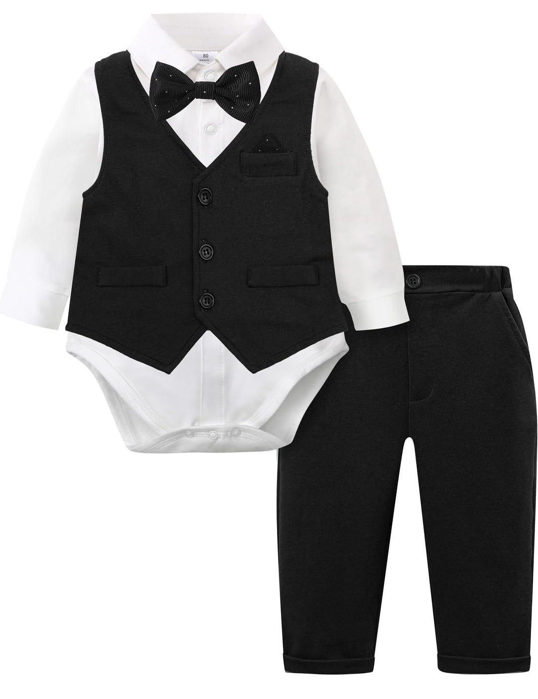 mintgreen Baby Anzug Junge, 3 Stück Formelles Outfit Taufanzug Gentleman Smoking Shirt &amp; Weste + Hos