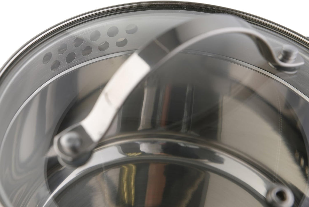 axentia Kochtopf Pado aus poliertem Edelstahl 24cm - Topf mit Glasdeckel - Suppentopf mit Schüttrand