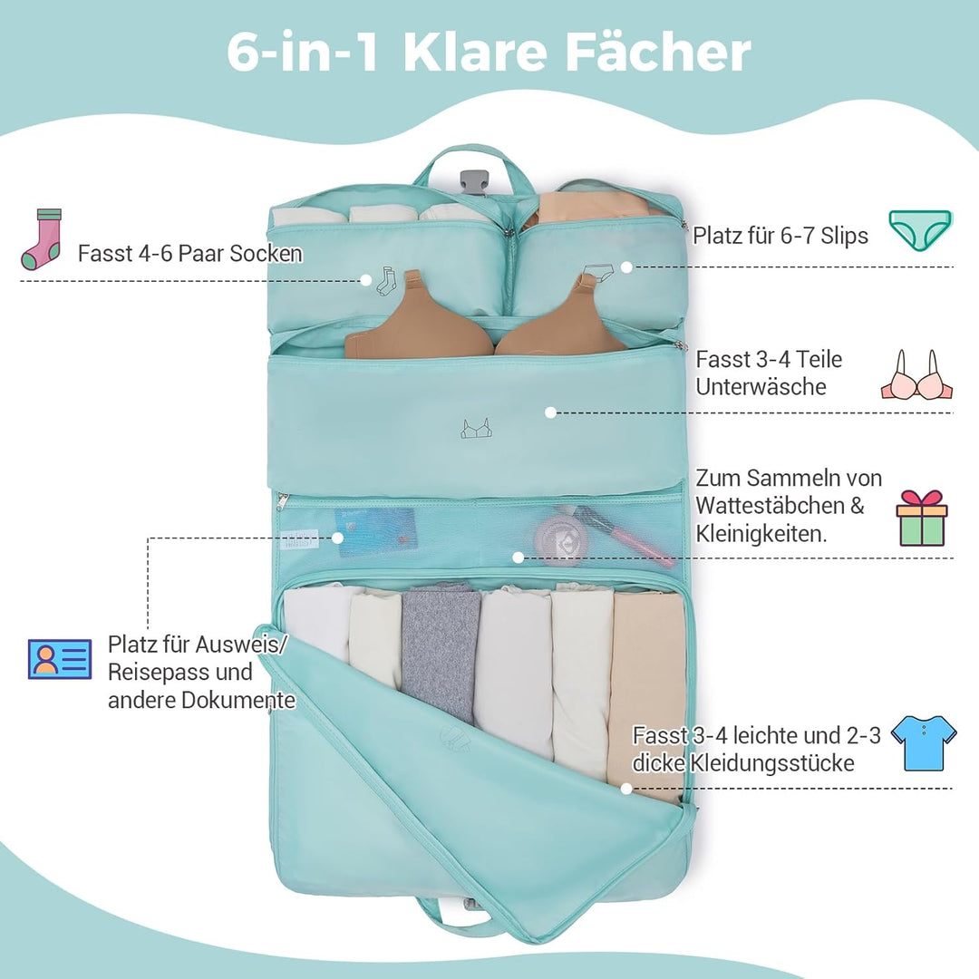 Kono Hängende Koffer Organizer Faltschrank Packwürfel Reisen mit Etikett Leichte Reisegepäck Organiz