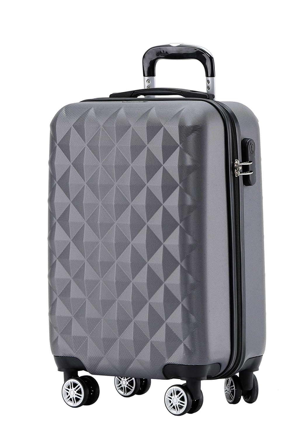 BEIBYE Zwillingsrollen 2066 Hartschale Trolley Koffer Reisekoffer Gepäck M-L-XL-Set (Business Grey,