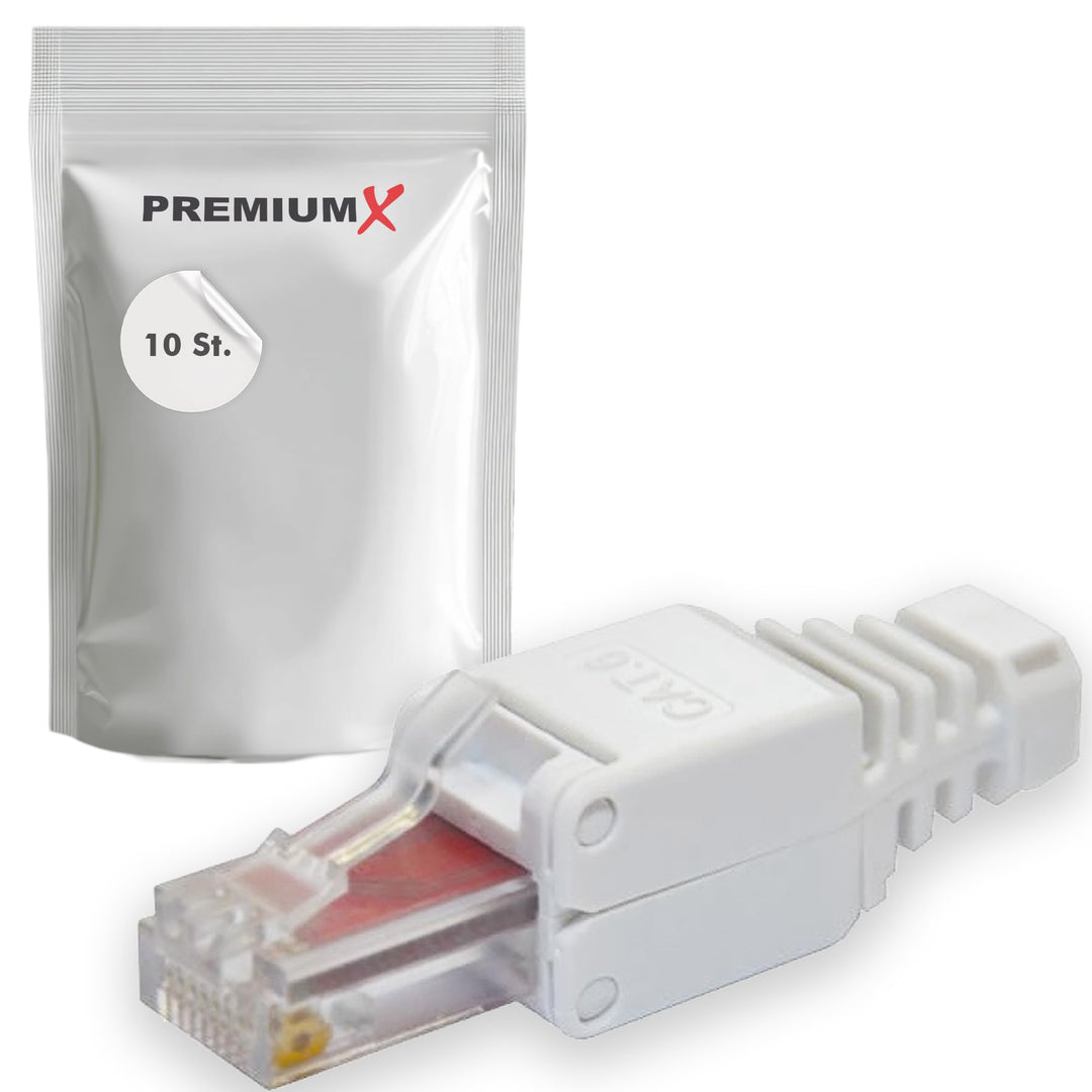 Premium X 10x Netzwerkstecker CAT6 RJ45 Adapter Kupplung für CAT5 und CAT6 Verlegekabel Patchkabel A