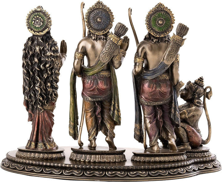 Top Collection Statue Rama, Sita und Lakshmana, aus kaltgegossener Bronze, 26,7 x 19,1 cm