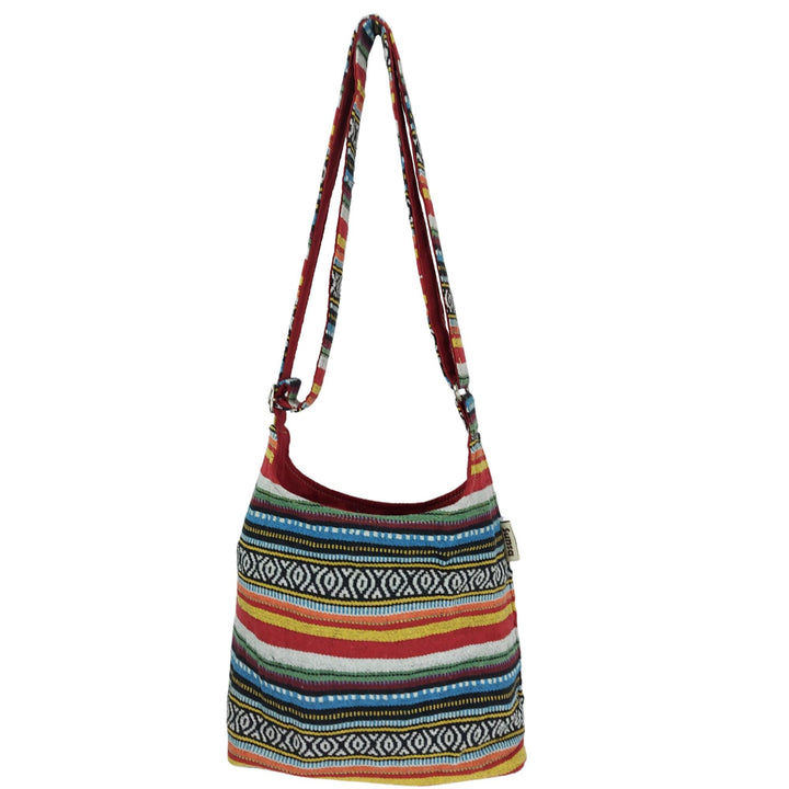 Sunsa Damen Umhängetasche. Hobo Tasche aus gewebter Baumwolle mit verstellbare Henkel. Crossbody Sch