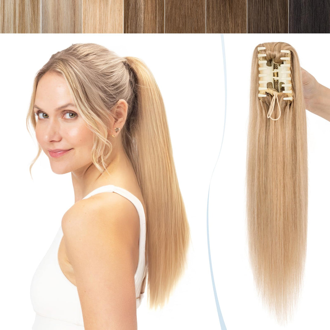SEGO Ponytail Extension Echthaar Pferdeschwanz Zopf Clip in Haarteil Haarverlängerung 100% Remy Haar