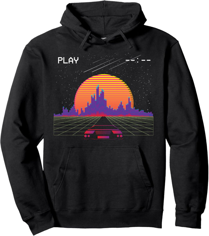 Fast Car Retrowave Synthwave Outrun Aesthetics Pullover Hoodie