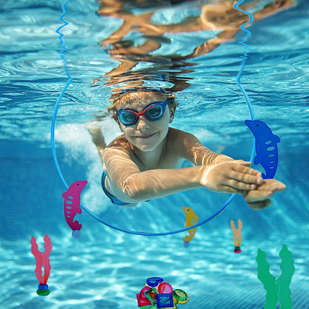 Pool Spielzeug ab 5 6 7 8 9 Jahren Jungen Mädchen, Tauchspielzeug Tauchringe Kinder Set Poolspielzeu