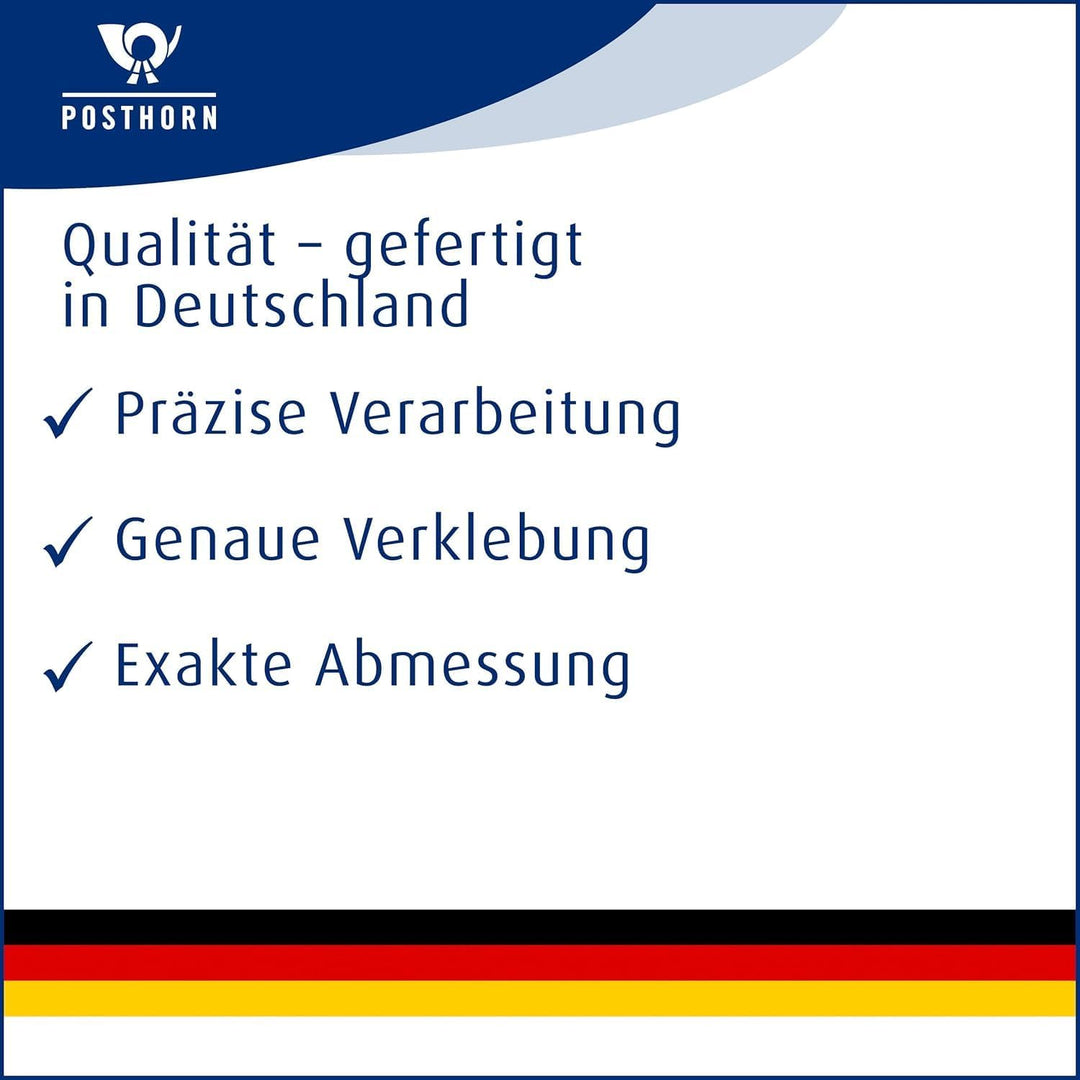 POSTHORN Briefumschläge mit Fenster C6/5 (500 Stück), gummierte Briefumschläge aus FSC Papier, weiss