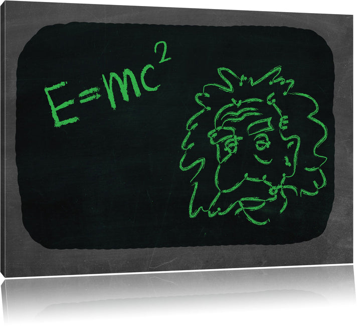 Albert Einstein schwarz/weiss Format: 100x70 auf Leinwand, XXL riesige Bilder fertig gerahmt mit Kei