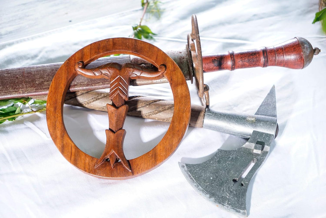 Windalf Nordische Wandkunst IRMINSUL Ø 20 cm Wikinger Wandschmuck Rechtum Fülle Wandskulptur Handarb