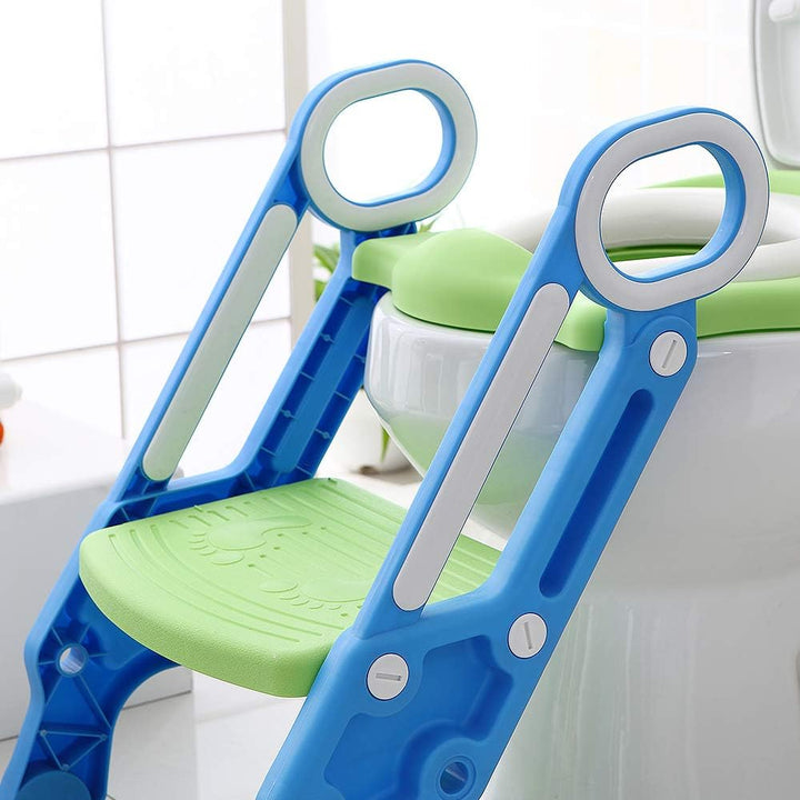 Toilettensitz kinder mit treppe, Faltbar Toilettentrainer Stabilen Rutschfesten, Kinder WC Sitz mit