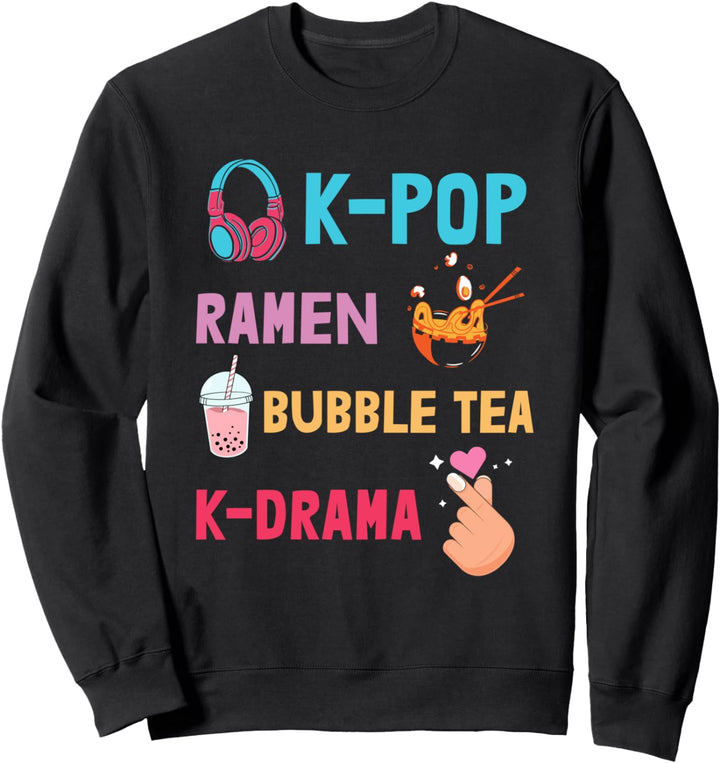 K-Pop Ramen Bubble Tea K-Drama Kpop K pop Finger Sweatshirt