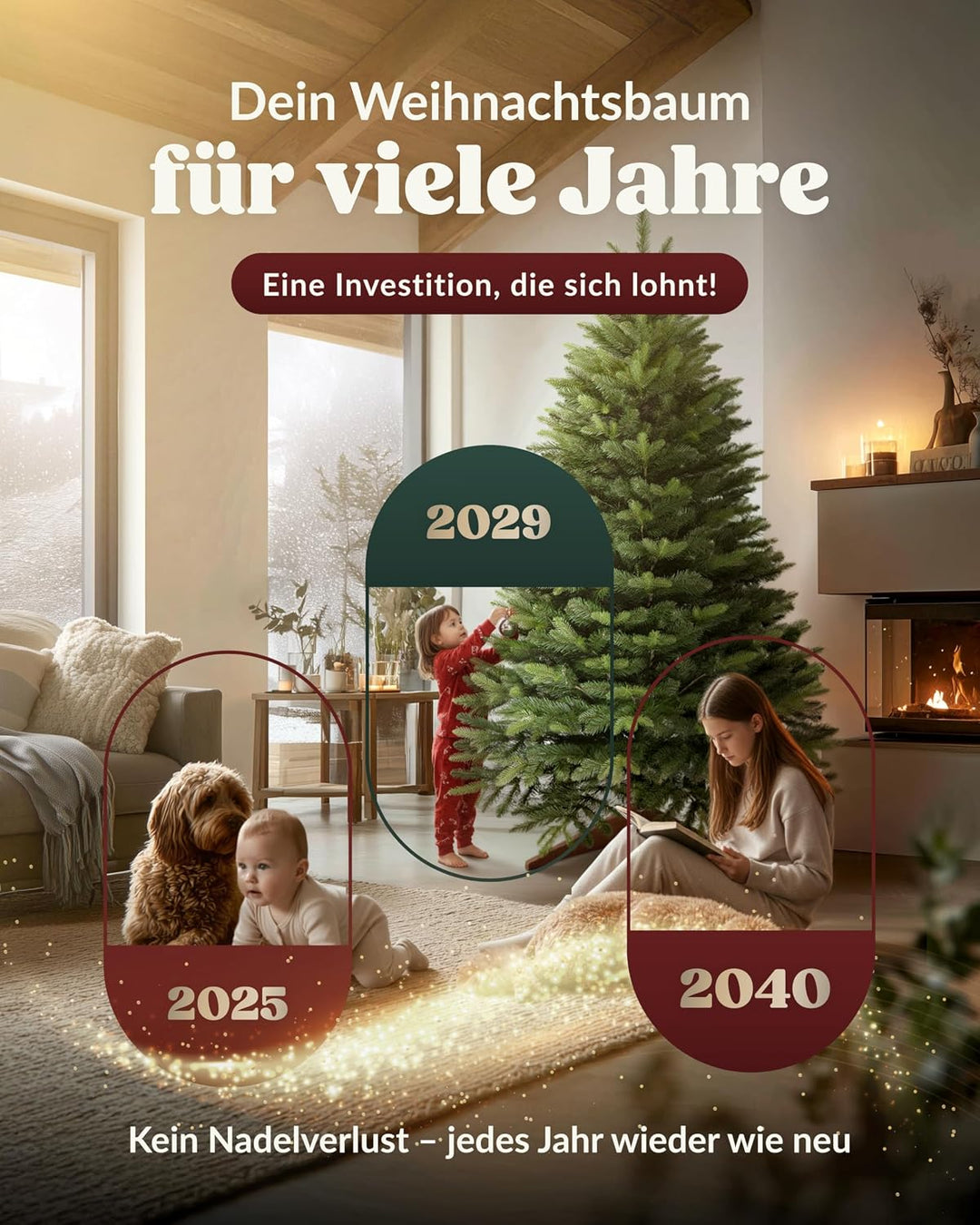 Amari ® Naturgetreuer Künstlicher Weihnachtsbaum 180cm - Tannenbaum Künstlich Christbaum Christmas T