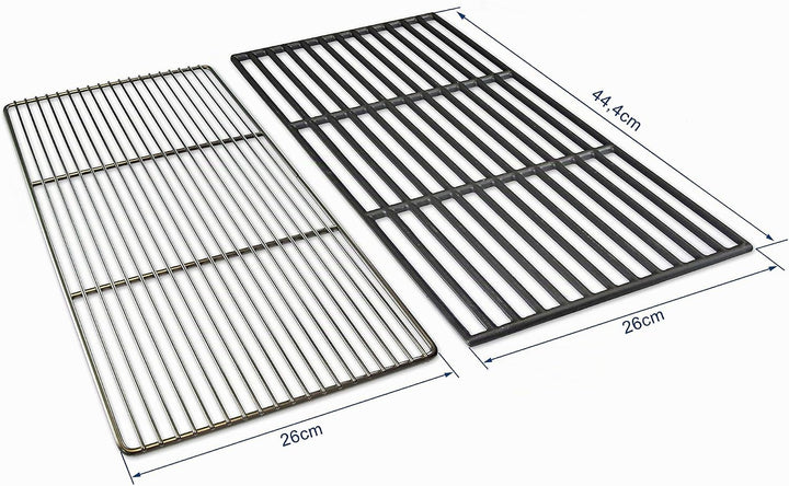 Grillrostprofi 44,4 x 26cm Grillrost Gusseisen/Edelstahl für Weber Spirit I &amp; II E210, E220, S210, S