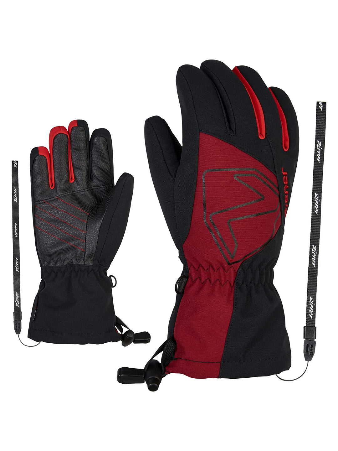 Ziener Kinder Laril Ski-Handschuhe/Wintersport | wasserdicht, atmungsaktiv, Lange Stulpe 3 black.win
