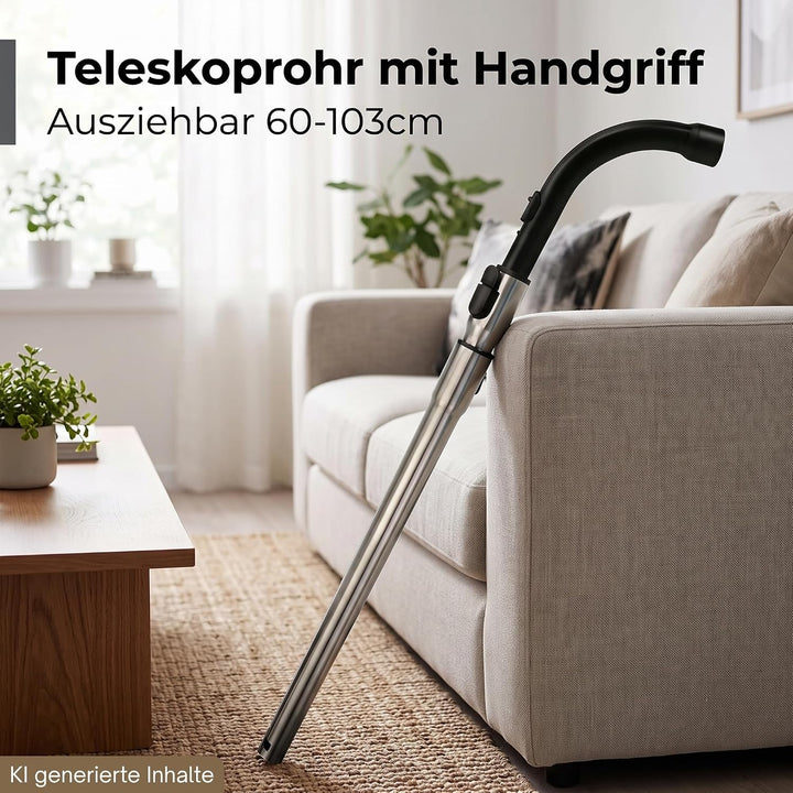 Teleskoprohr mit Einrastfunktion + Handgriff Griff für Miele S4210 S4211 S4212 S4380 S447 S4550 S451