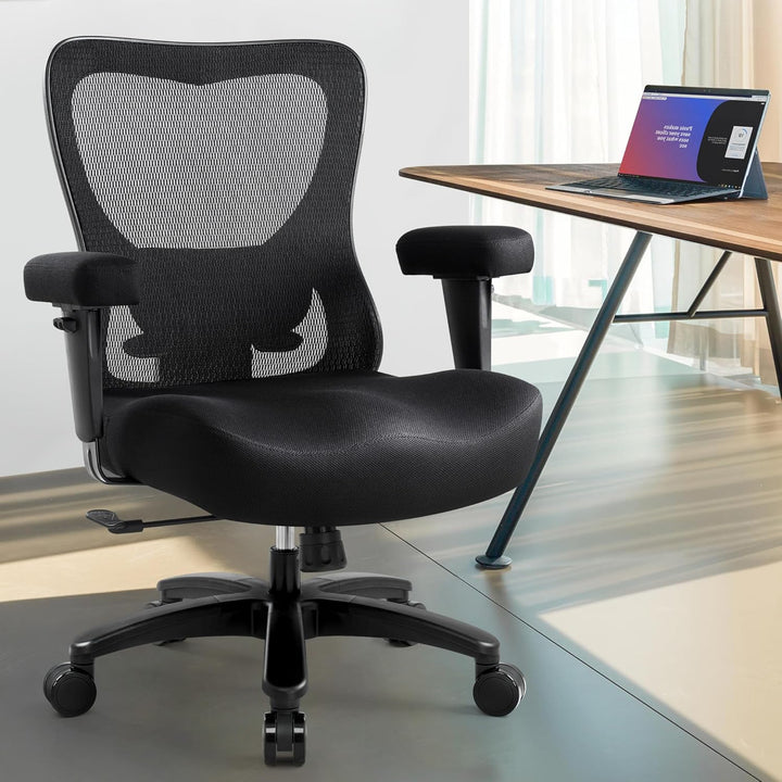 IWMH Bürostuhl 200kg XXL, Bürostuhl Ergonomisch, Grosse und hohe Schreibtischstuhl,Mesh Computerstuh