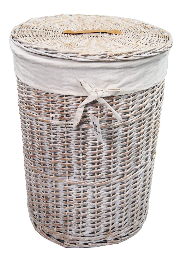 D Vier Wäschekorb weide wasch weiss rund beige D.39 H.55