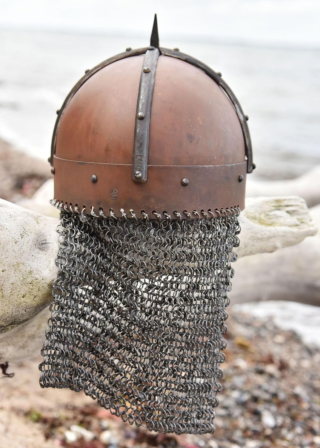 Der Gjermundbu Helm mit vernieteter Brünne, 2 mm Stahl, M