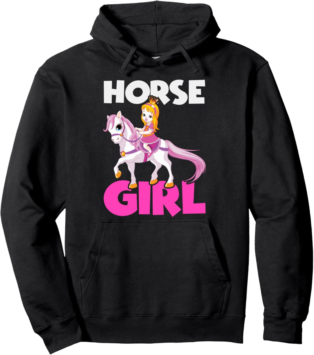 Horse Girl Pony Lovers Cute Riding Horseback Pullover Hoodie