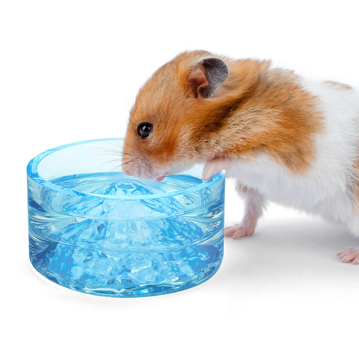 Niteangel Hamster-Futter- und Wassernäpfe - Mount Fuji Serie Glas-Trinkschalen für syrische Zwergham