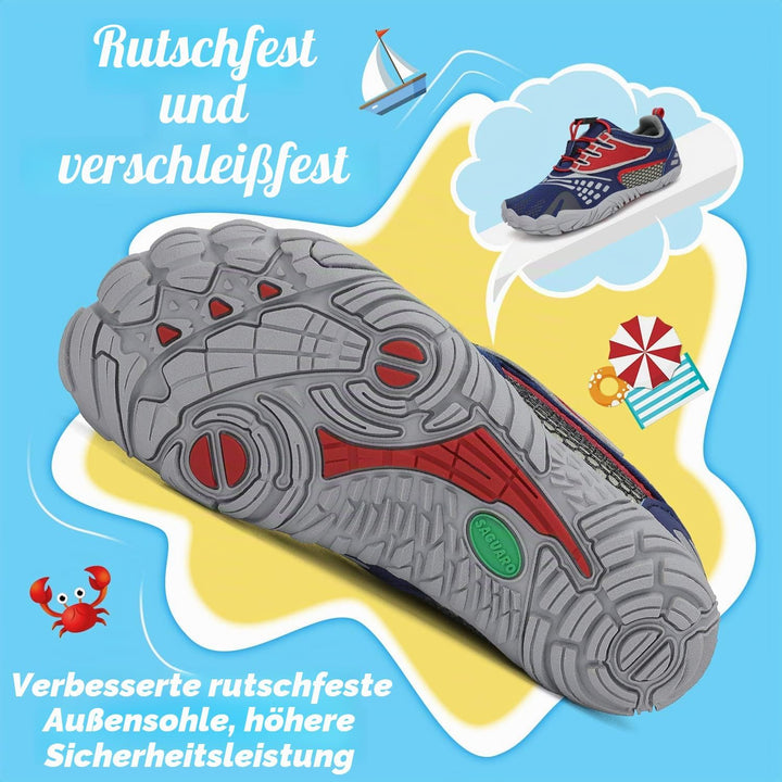 SAGUARO Kinder Barfussschuhe Schnell Trocknend Badeschuhe,24-36 EU 24 EU Blau Rot, 24 EU Blau Rot
