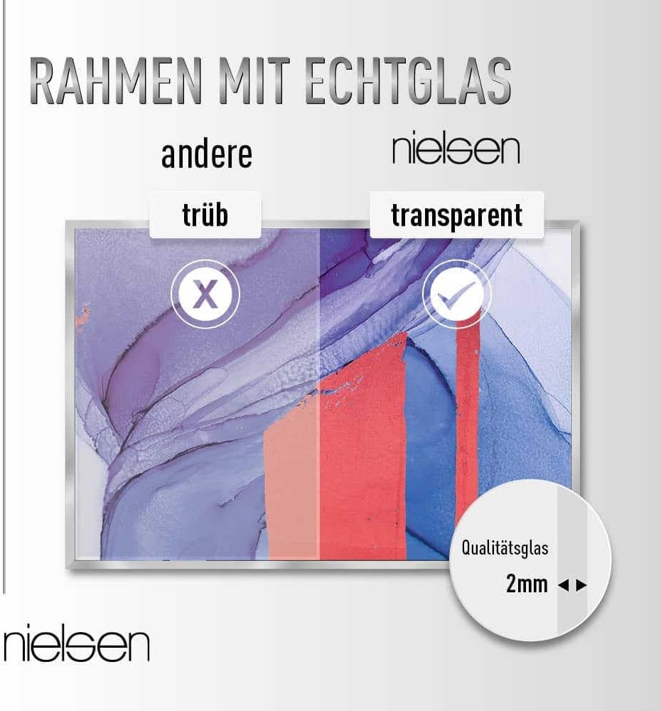 nielsen Aluminium Bilderrahmen Alpha, 50x60 cm, Brushed Edelstahl Brushed Edelstahl 50 x 60 cm, Brus