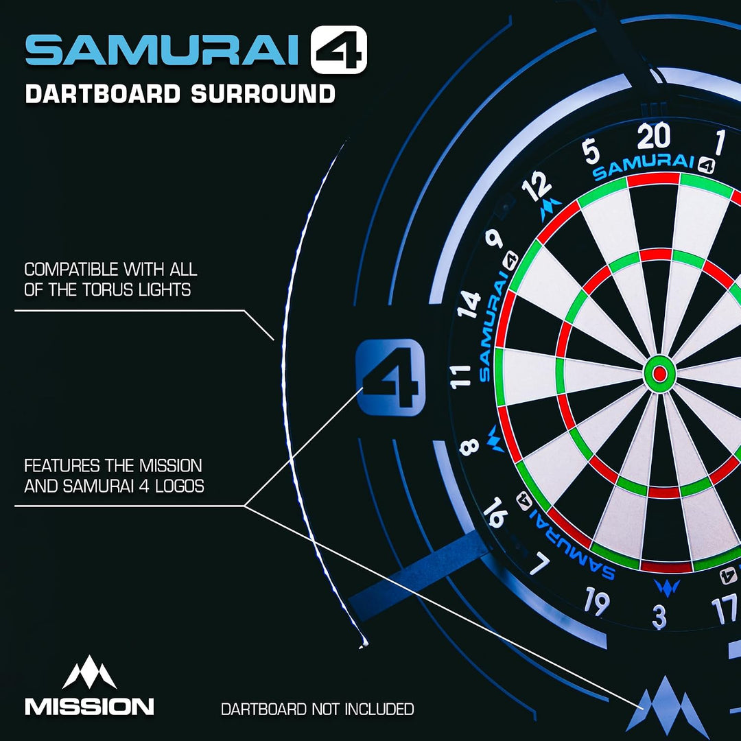 Mission Darts | Samurai 4 | Professionelle Dartscheibe Surround | White Edition