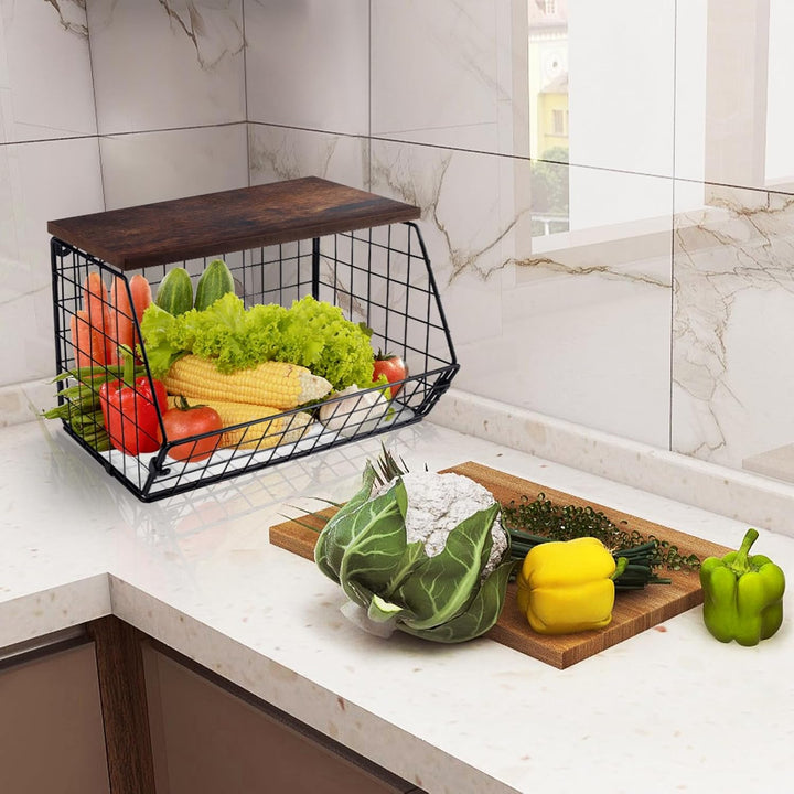 Mefirt Obstkorb, Obstschale für Küchen, Obstkorb Hängend kann als Küche Lagerung Obst Etagere, Kitch