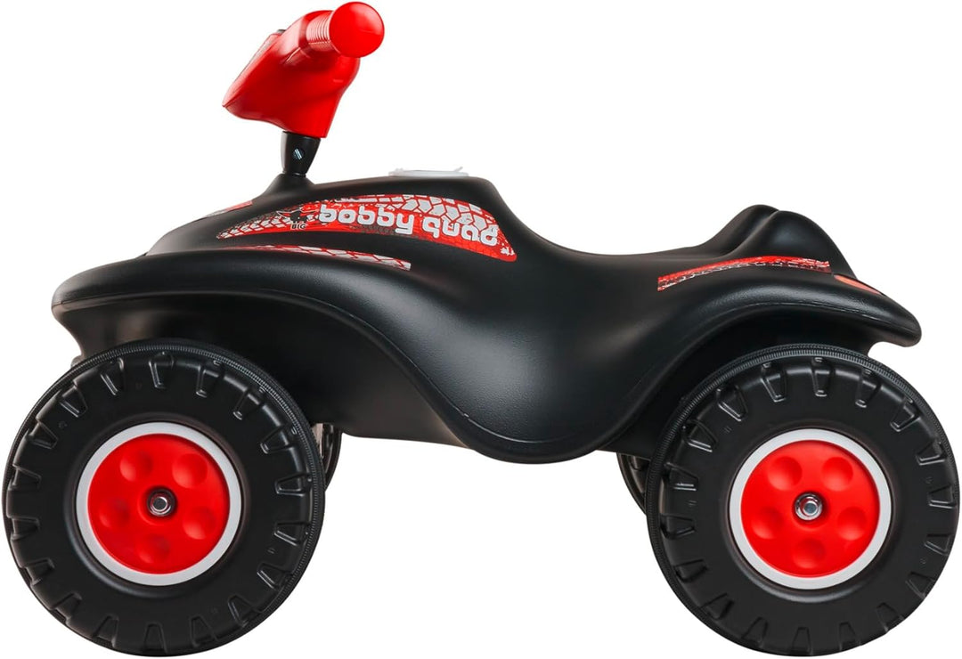 BIG Bobby Car Quad Racing (schwarz-rot) - Kinder-Rutschauto ab 3 Jahre mit Lenker, Hupe und Offroad-