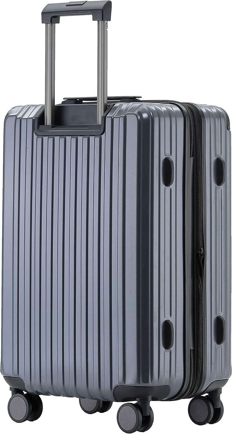 M816 TSA-Schloss Koffer Reisekoffer Trolley Kofferset Hardschale Boardcase (Grey, Grosser Koffer) Gr