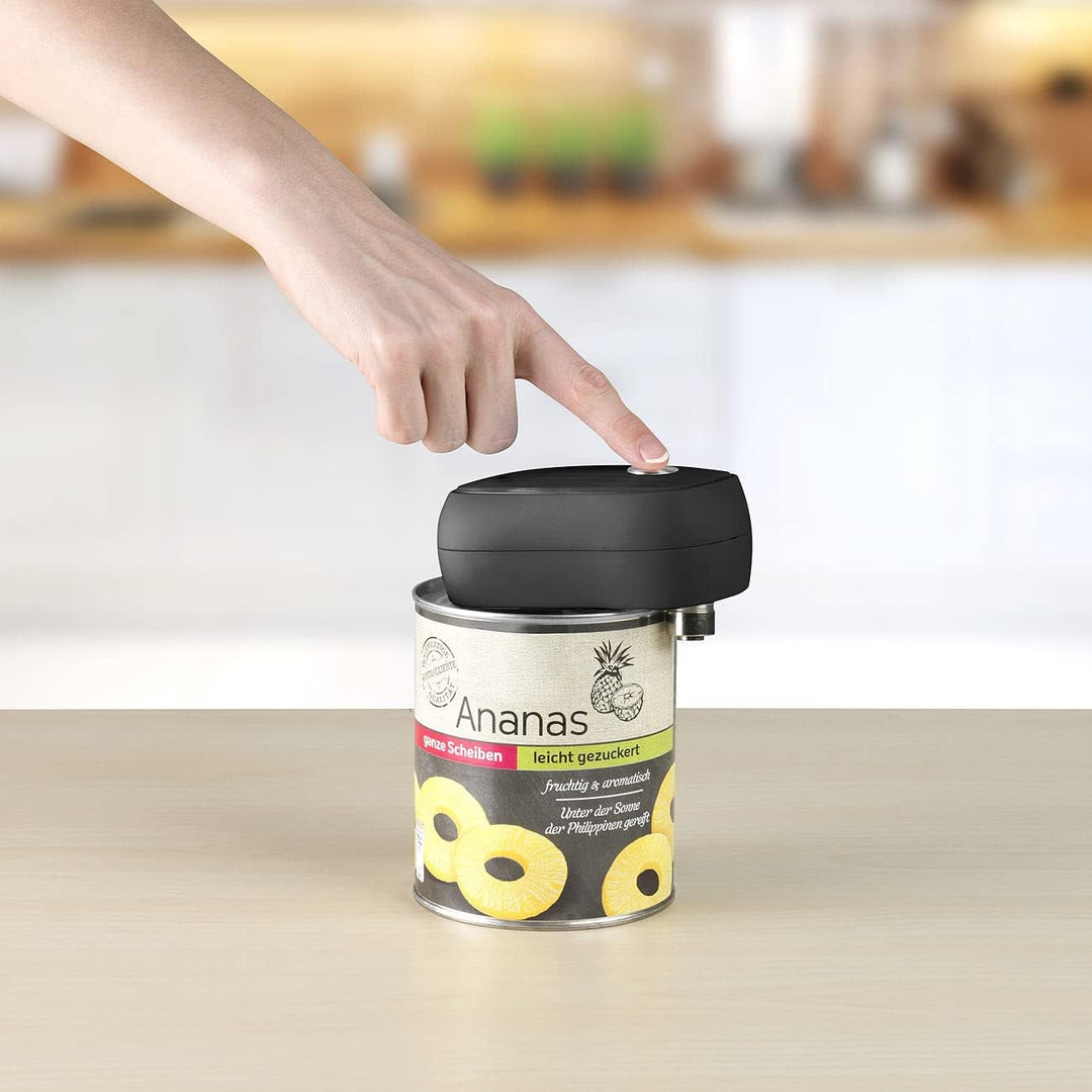 Rosenstein &amp; Söhne Electric Can Opener: 2er-Set Sicherheits-Dosenöffner mit Akku, wiederverschliessb