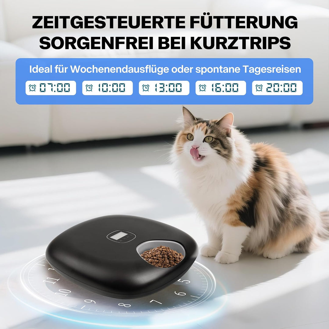 Pet Prime Futterautomat für Katzen (Nassfutter) – 6 Mahlzeiten, Intellegenter automatischer Feeder,