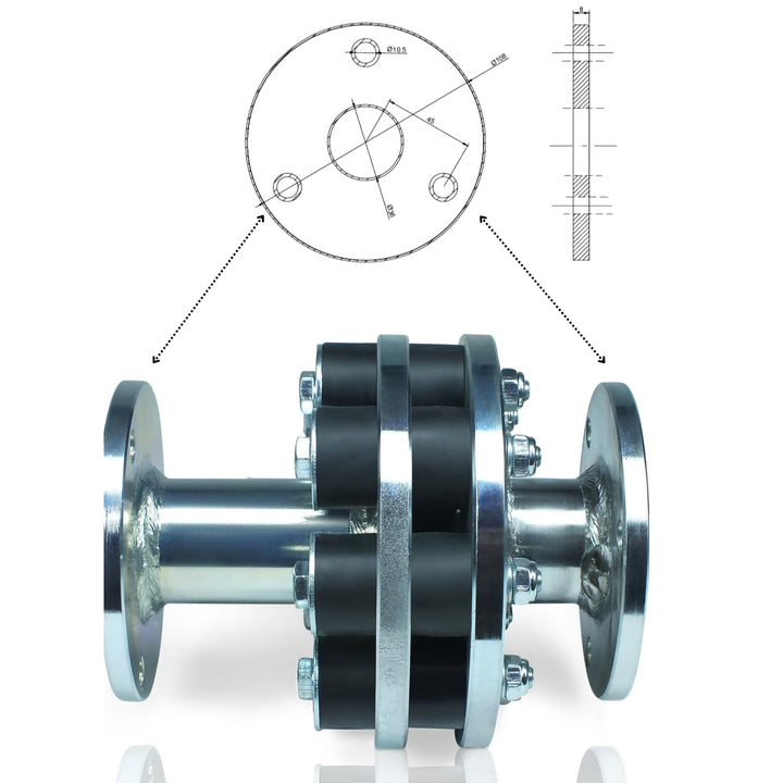 Windturbine Tower Zubehör und Klappmast für 15-40 KG Tragekapazität (Vibrationsdämpfer), Vibrationsd