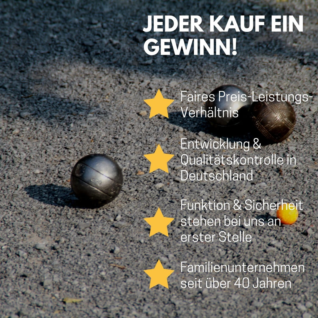 BEST SPORTING Boules-Set Metall I 6 Boule Kugeln &amp; 2 Zielkugeln I Boccia Spiel Outdoor I Boule-Set K