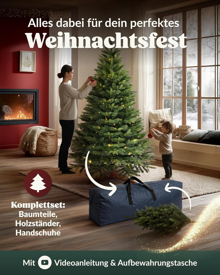Amari ® Naturgetreuer Künstlicher Weihnachtsbaum 180cm - Tannenbaum Künstlich Christbaum Christmas T