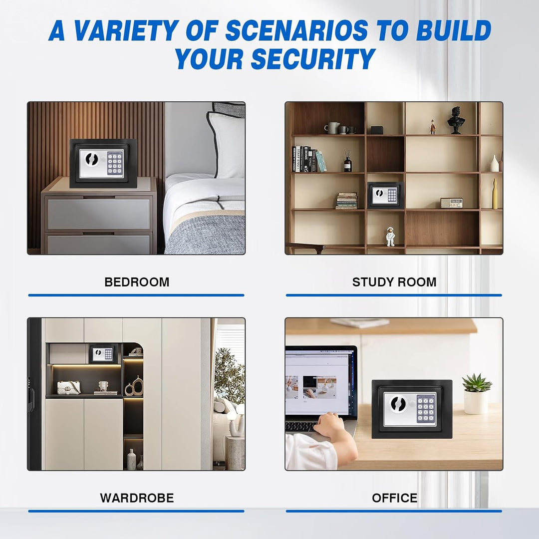 Tresor Safe mit Schlüssel Elektronisches Passwort Safe Cabinet wasserdicht Safe Ganzstahl In-Wall Ho