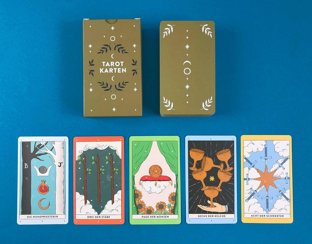 Tarotkarten: Tarotkarten mit Buch, Set für Anfänger: ausführliche Beschreibungen zu Fragen, Karten u