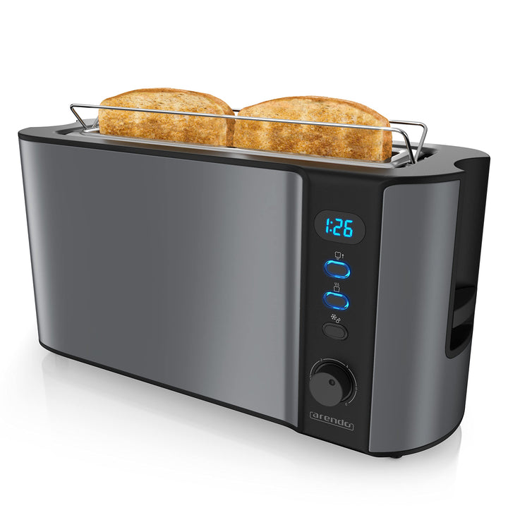 Arendo - Toaster Langschlitz - 2 Scheiben - Defrost Funktion - Wärmeisolierendes Doppelwandgehäuse -