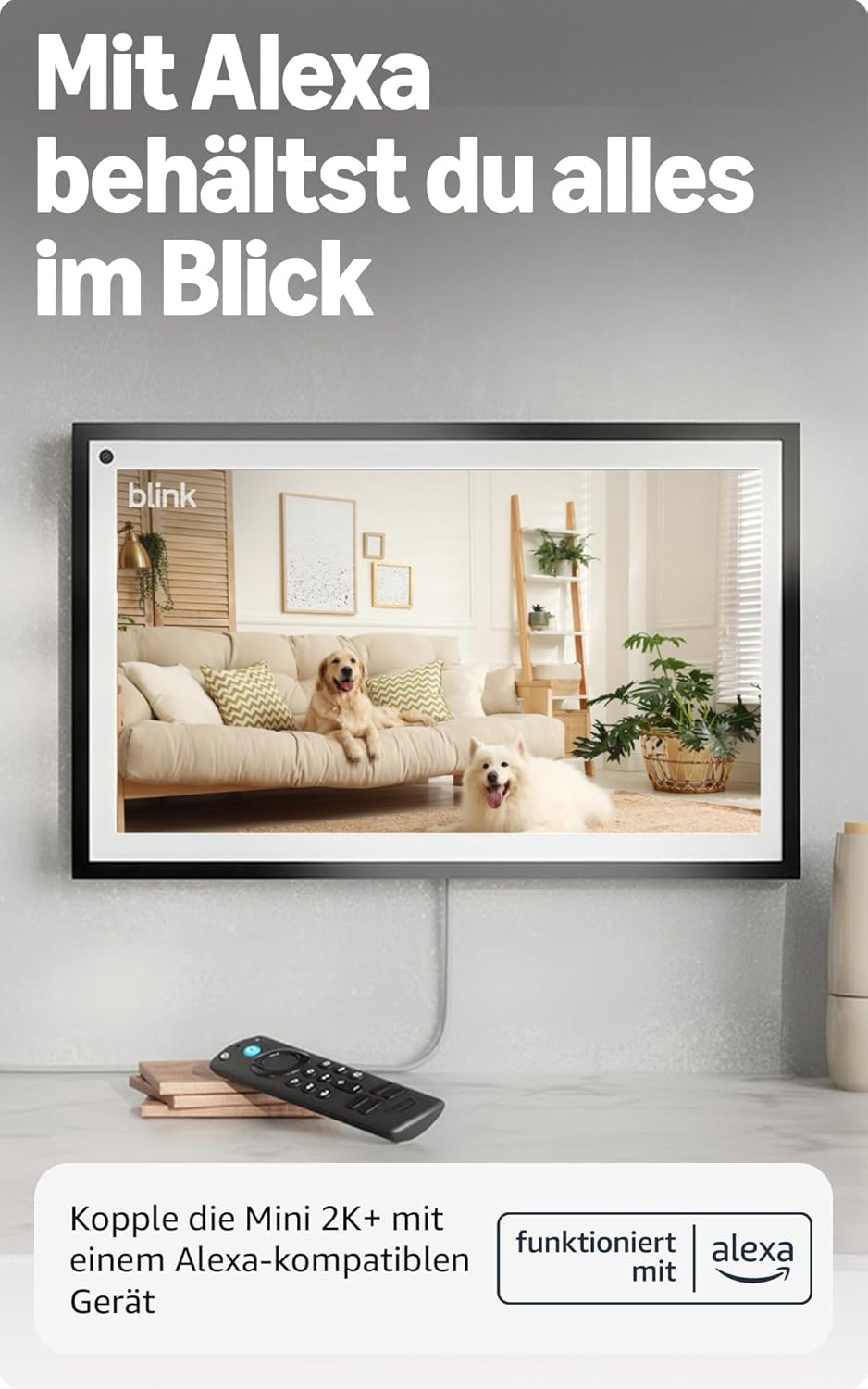 Blink Mini 2K+ (neueste Generation) Überwachungskamera für den Innenbereich| Sicherheitskamera mit N