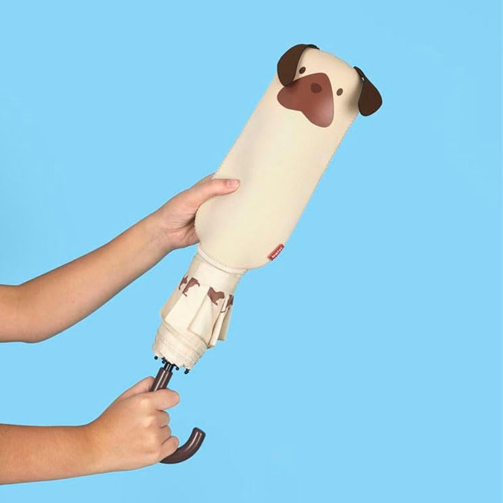 balvi Regenschirm Puppymbrella Farbe Beige Inklusive Neoprenhülle in Form eines Hundes Aus Nylon, Be