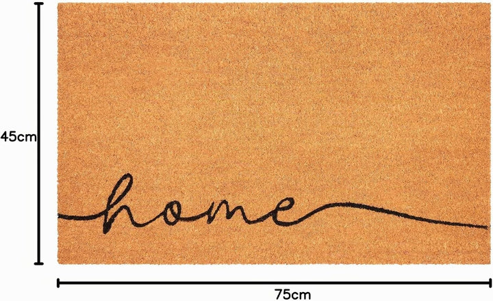 BRUBAKER Fussmatte für Aussen und Innen - Home - 45 x 75 cm Schmutzfangmatte aus 100% Kokos - Antiru
