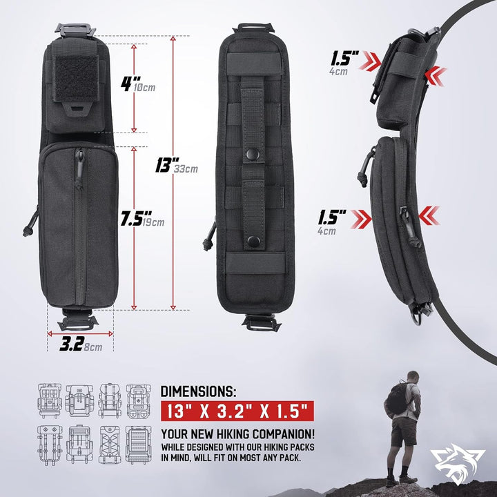 WYNEX Molle Zubehör Tasche mit Reissverschlusstasche, Rucksack Riemen Tasche Schultergurt Molle Befe