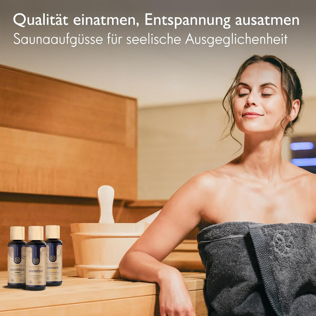 BIO Saunaaufguss “Weitblick” - Fichte &amp; Kiefer [1x100ml Sauna Aufgussmittel] mit 100% naturreinen Bi