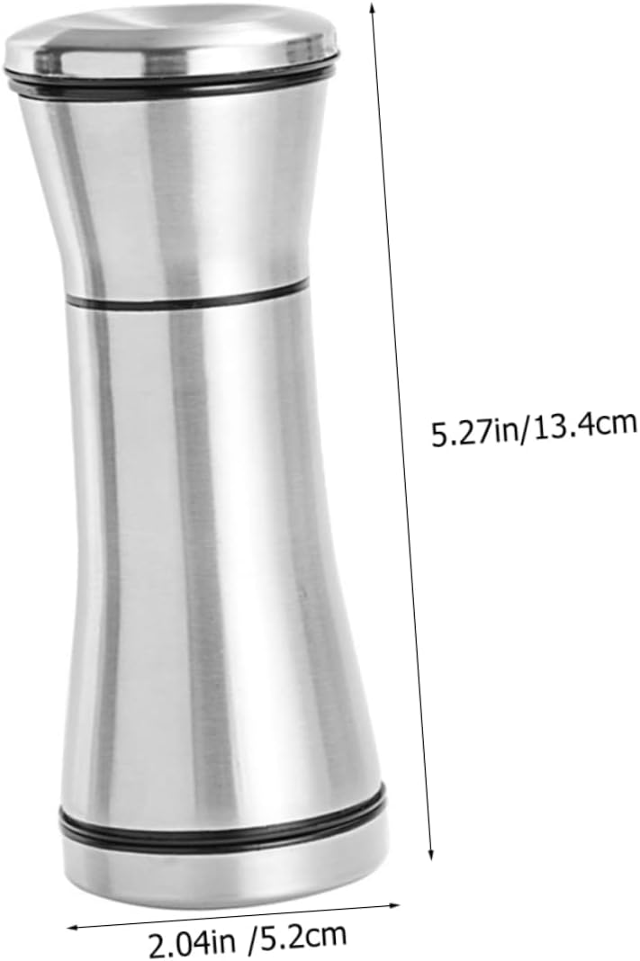 Cabilock Edelstahl Pfeffermühle Salzstreuer Satz Klein Tragbar Gewürzmühle Küche Kompakt Mahlfunktio